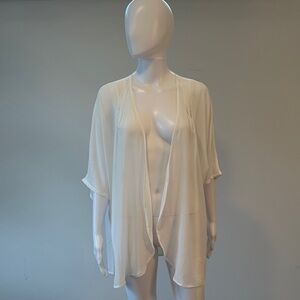 Open-Front Cream Women's Shrug